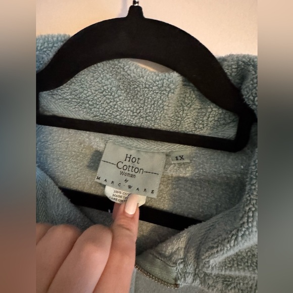 VTG Hot Cotton Marc Ware Women Lounge Set Sweatshirt Sweats Zip Blue 1X EUC - Picture 9 of 11